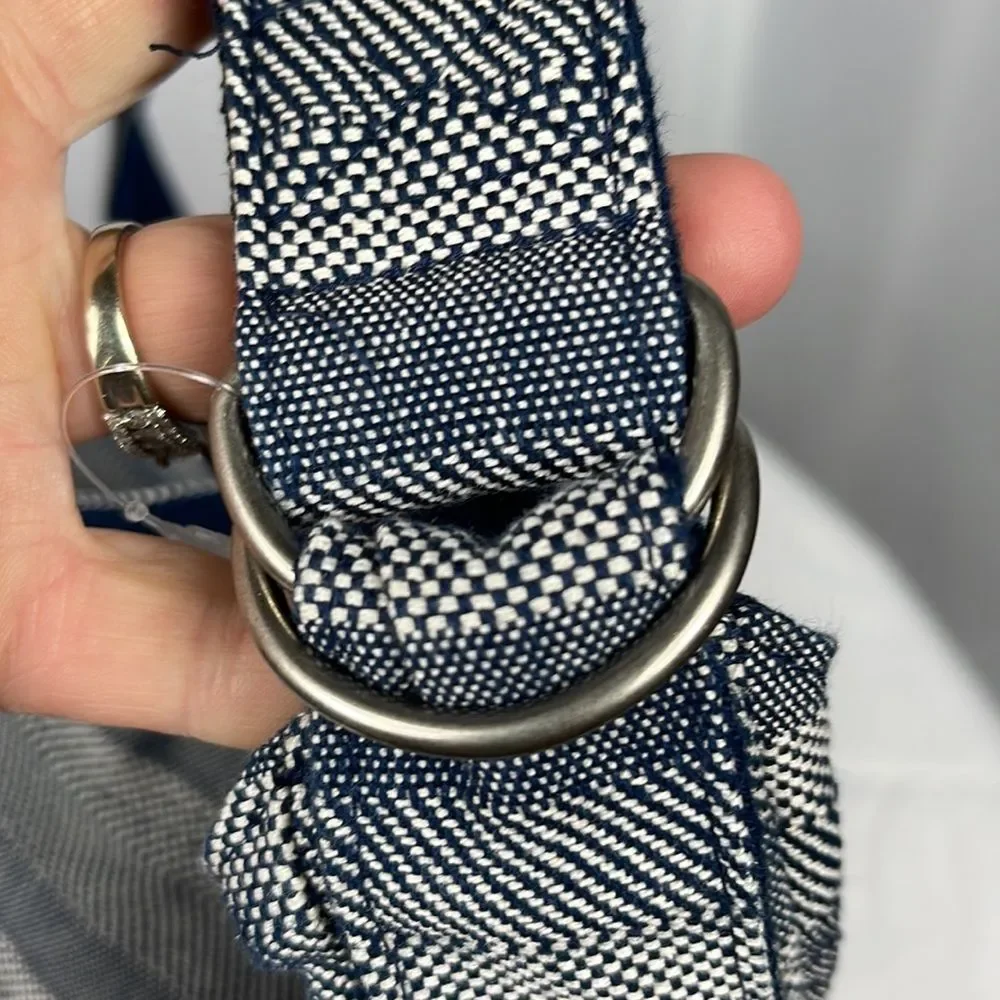 Thirty One Retro Metro Striped Hobo Messenger Crossbody Shoulder Bag Woven Purse